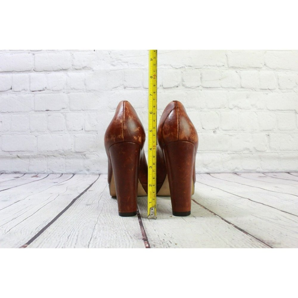 Cole Haan  Brown Leather Adjustable Strap Mary Jane High Heel Shoes Sz 6 B - Picture 6 of 9